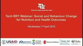 Tech RRT Webinar : Social & Behaviour Change for Nutrition and Health Outcomes