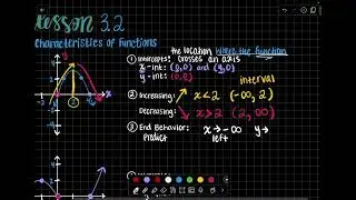 Algebra 1 Lesson 3.2: Characteristics of Functions