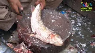 The Great Mahseer of Pakistan | Rohu Fish Cutting Skills  | PakistanFoodSecrets