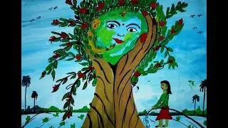 Save tree save environment drawing, painting  | save tree drawing, painting | environment drawing