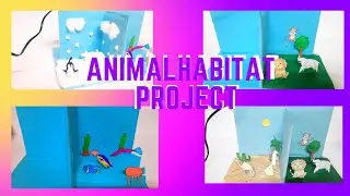 Animal Habitat Project with cardboard and chart paper only | #project #animal | Preeshay'sworld