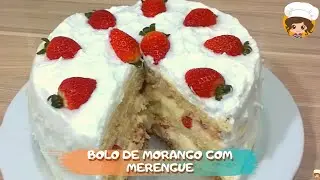 BOLO DE MORANGO COM MERENGUE -  MIL DELÍCIAS NA COZINHA