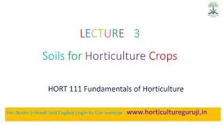 #HORT111| Lecture 3 Soils for Horticultural Crops