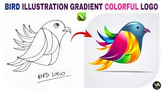 Sketch to Colorful Gradient Bird Logo in CorelDRAW | Bird Logo Design Tutorial | VA GRAPHIX