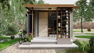 Simple Small House with a Full White Exposed Brick Appearance