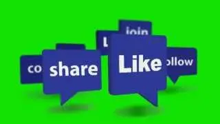 Social Media Icons Green Screen