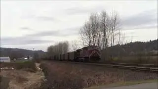 CP 9756 East (Coal) W/ DPUs @ Glen Valley BC 01MAR14 AC4400CW 9756 Leading