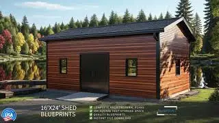 Shed Plans 16x24 for Construction and Permit