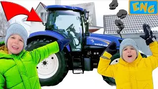 Real blue tractor