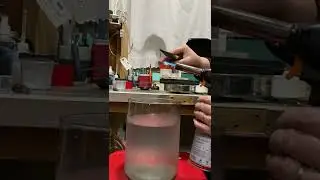 Water casting silver with ice cold water and a butane torch.