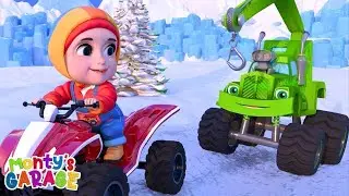 Wheels On The Tow Truck | Nursery Rhymes For Kids - Monty's Garage