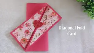 Diagonal Fold Card || Greeting Card ideas || Diagonal card