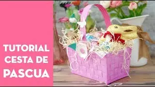 Cesta de Cartulina para Pascua. TUTORIAL⎪PEGA PAPEL O TIJERAS