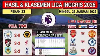 Hasil Liga Inggris Tadi Malam ~ BOURNEMOUTH vs LIVERPOOL ~ MAN CITY vs WOLVES~ EPL 2026 Pekan 23