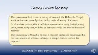 Taxes Drive Money - L. Randall Wray