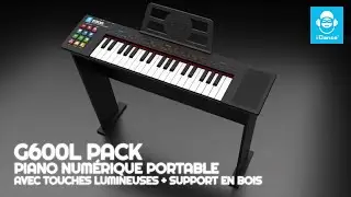 iDance G600L Clavier synth&eacute;tiseur musical cr&eacute;atif + syst&egrave;me d'&eacute;clairage des touches + support