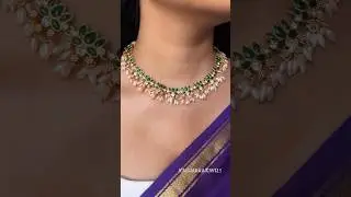 Restocked ❗️Lotus Rice pearl Necklace with earing for ₹590/-To order WhatsApp 9746378079#trending