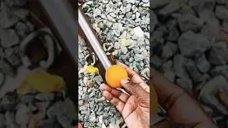 Train Vs orange Crushing experiment 👀😳#shots #train