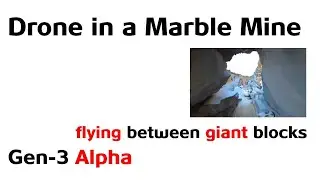 Runway | Gen-3 Alpha | Drone in a Marble Mine