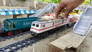 Indian model toy train mini station road bridge