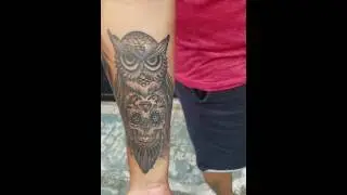 Jova de los tatuajes,catrinas tattoo,owl tattoo,half sleeve,progress