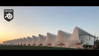 Calatrava Mediopadana with Blender in 8 mins