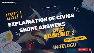 CIVICS 1st unit short answers|inter2ndyear|IN TELUGU