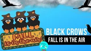 Black Crows Fall is in the Air Fall Sign FREE SVG Cut File for Paper Craft w/ Cricut and Silhouette