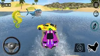 Floating Water Car Driving - Floating Beach Drive Simulator - Android GamePlay #32