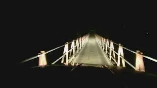 Crossing Narrow Suspension Bridge in Manali at night - September 2017