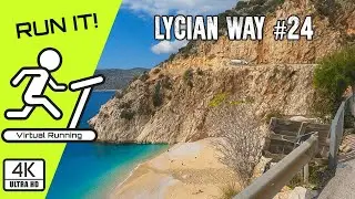 🏃 RUN IT! LYCIAN WAY #24 Seaside road to Kalkan | Virtual Run | Treadmill Workout Scenery. Turkey