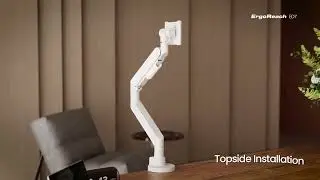 ErgoReach ED7 Single Ergonomic Heavy Duty Monitor Arm With USB A & USB C Ports