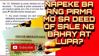 PAANO MABAWI ANG LUPA PAG ANG PIRMA SA DEED OF SALE AY PINEKE