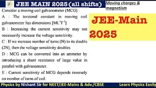 Consider a moving coil galvanometer (MCG) :A: The torsional constant in moving coil ga #jeemain2025