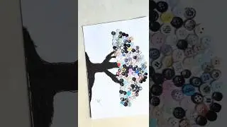 waste button to make beautiful tree🌳 // #tree #beautifultree #craftmen #diy #viralvideo #artandcraft
