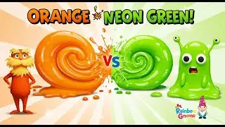 ORANGE vs NEON GREEN 🎨 &ndash; What Color Do They Make Color Mixing Experiment!