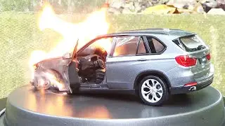 BMW X5 Model Car On Fire & Burns Out