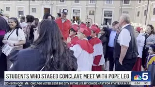 Chicago students who staged conclave meet Pope Leo in Rome