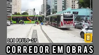 Movimentação de Ônibus SP#125 | AV SANTO AMARO - CORREDOR EM OBRAS