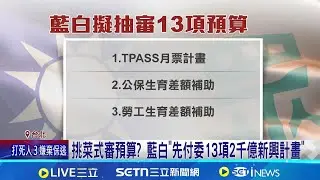 藍白擬先付委13項新興計畫 政院:其他不重要? 藍白