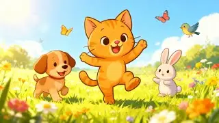 Little Kitten Jump Around | Nursery Rhyme & Kids Song