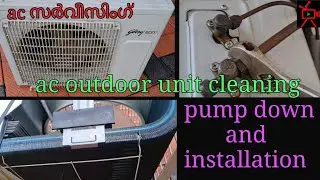 How to pumpdown airconditioner | split ac outdoor unit cleaning | ac gas restoration |Malayalam