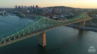 Montreal from Above | Bridges, River & Sunset Motion