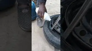 Anti-puncture liquid resistant pouring inside a tire 😁😲🔥