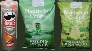 Pringles Ghost Pepper Ranch, Nantucket Crisps: Polpis Pickle and Millie&rsquo;s Spicy Marg Potato Chips