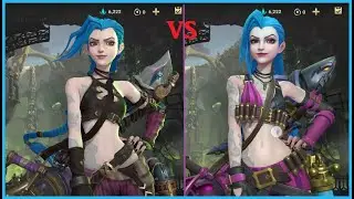 LOL Wild Rift - Arcane Jinx Vs Classic Jinx ( Skin Comparison)