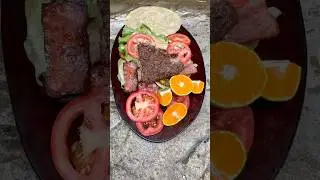 Grill on a stone slab #cooking #noveoutdoors #outdoorcooking #food