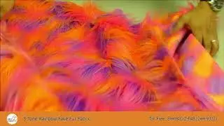 3 Tone Rainbow Fake Fur Fabric