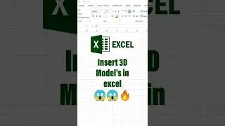 Insert 3D Model's in Excel | #excel #education #shorts  #model #3d #reels  #computer #trending #like