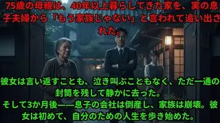 「家族じゃない」と言われ追い出された75歳の母。返事の代わりに封を切った一通の書類が、息子夫婦の人生を終わらせた
